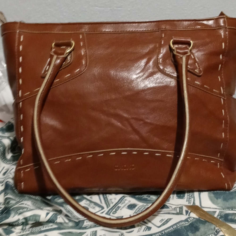 Brown tote bag